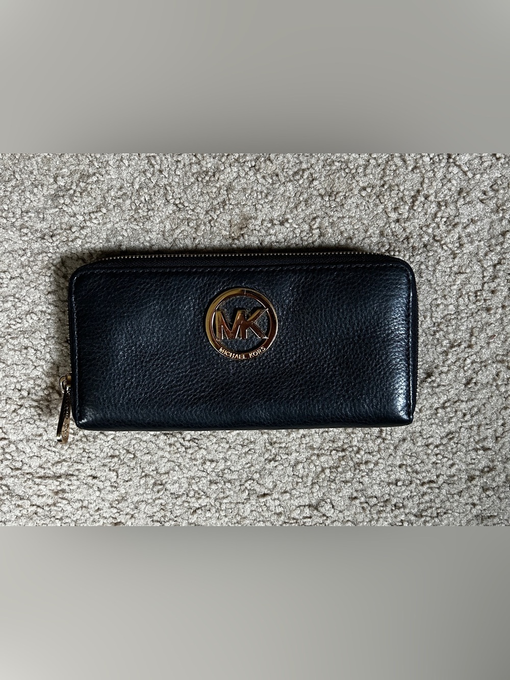 Michael Kors Black Leather Zip-Around Wallet